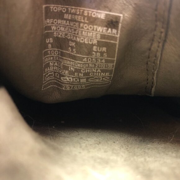 Merrell Women's Topo Twist Stone Suede Leather Slip On Loafer Shoe Size 8 - Picture 8 of 12